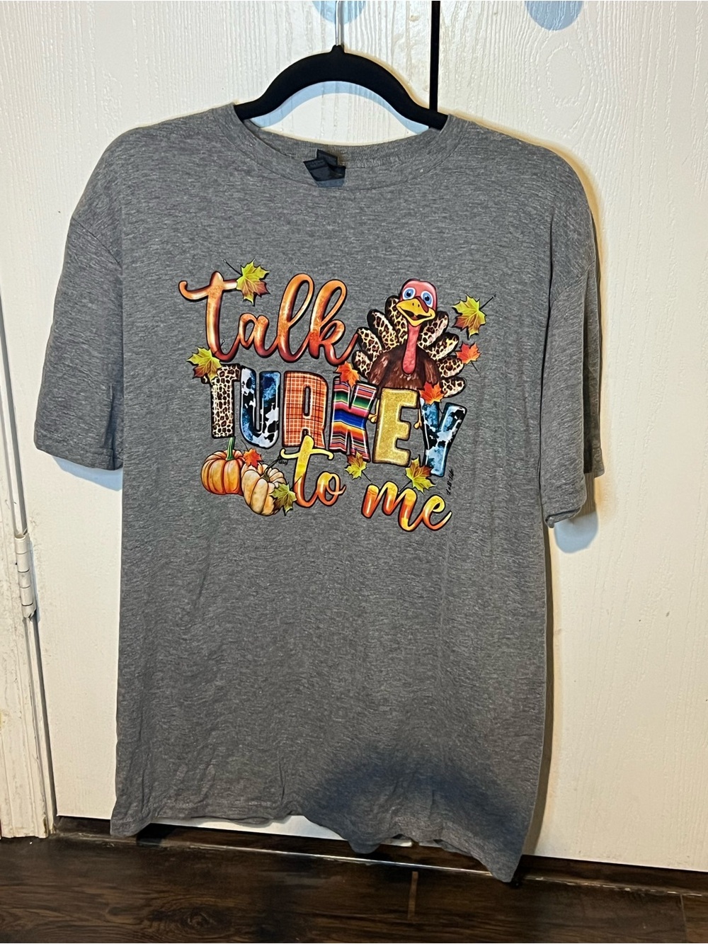 Talk Turkey to Me Kids Graphic Tee - Gray